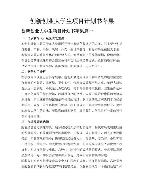 创新创业项目计划书案例分析插图